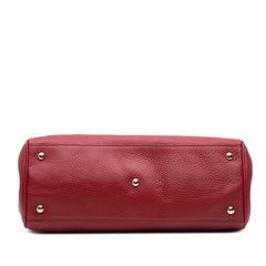 Medium Calfskin Bamboo Shopper Satchel