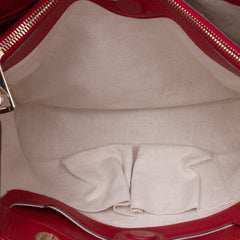 Medium Calfskin Bamboo Shopper Satchel