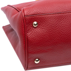 Medium Calfskin Bamboo Shopper Satchel