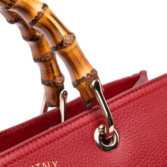 Medium Calfskin Bamboo Shopper Satchel