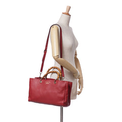 Medium Calfskin Bamboo Shopper Satchel