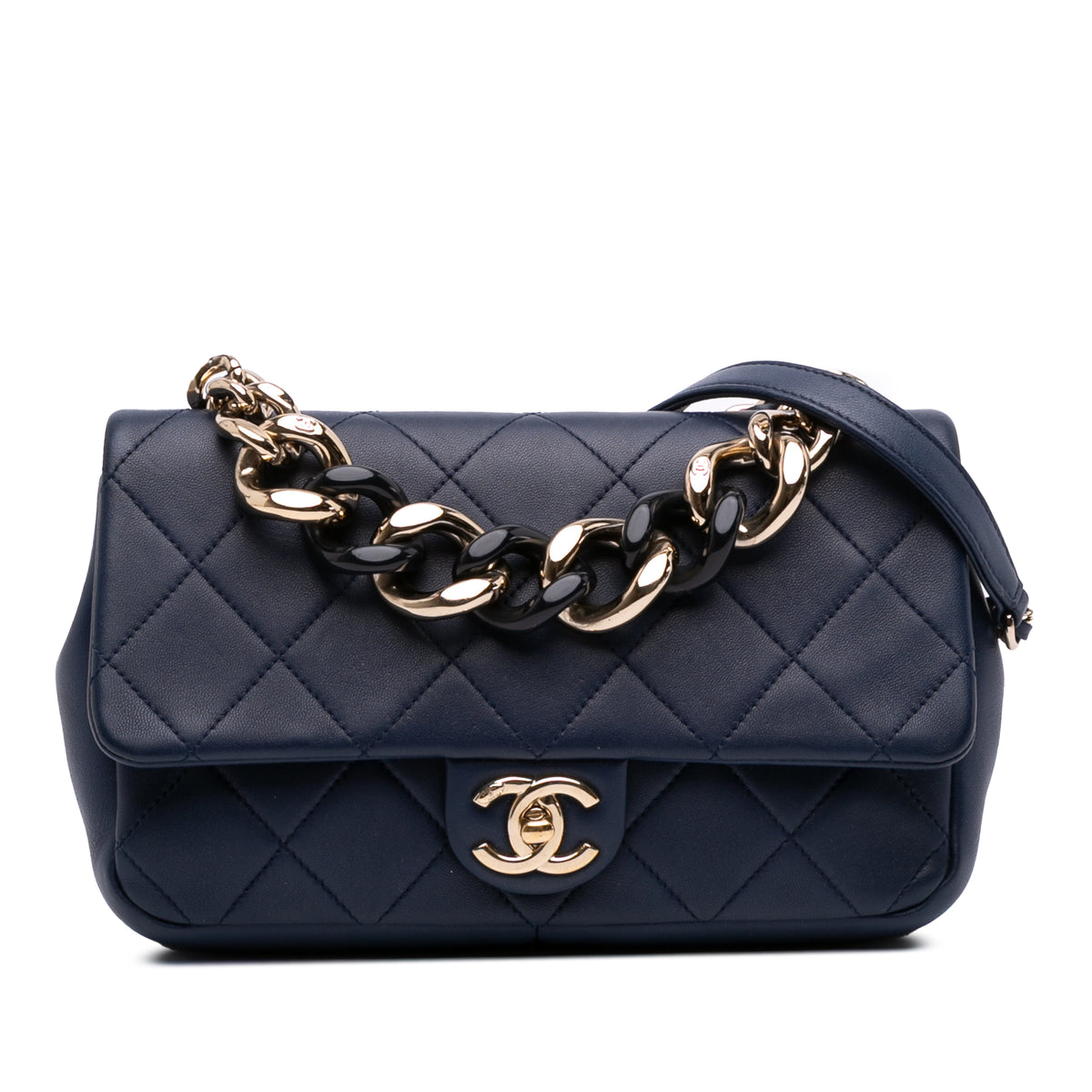 Small Lambskin Elegant Chain Single Flap