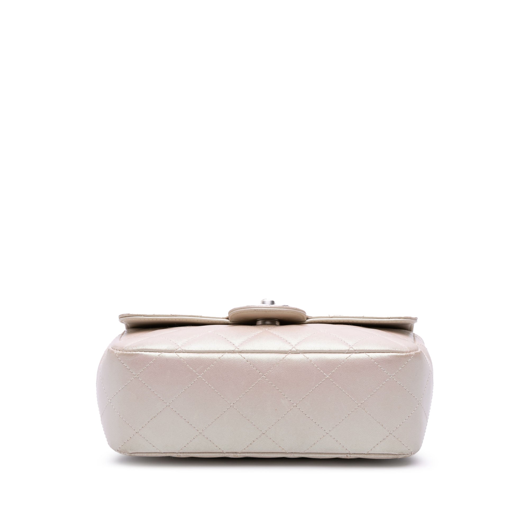 Mini Rectangular Classic Iridescent Lambskin Single Flap
