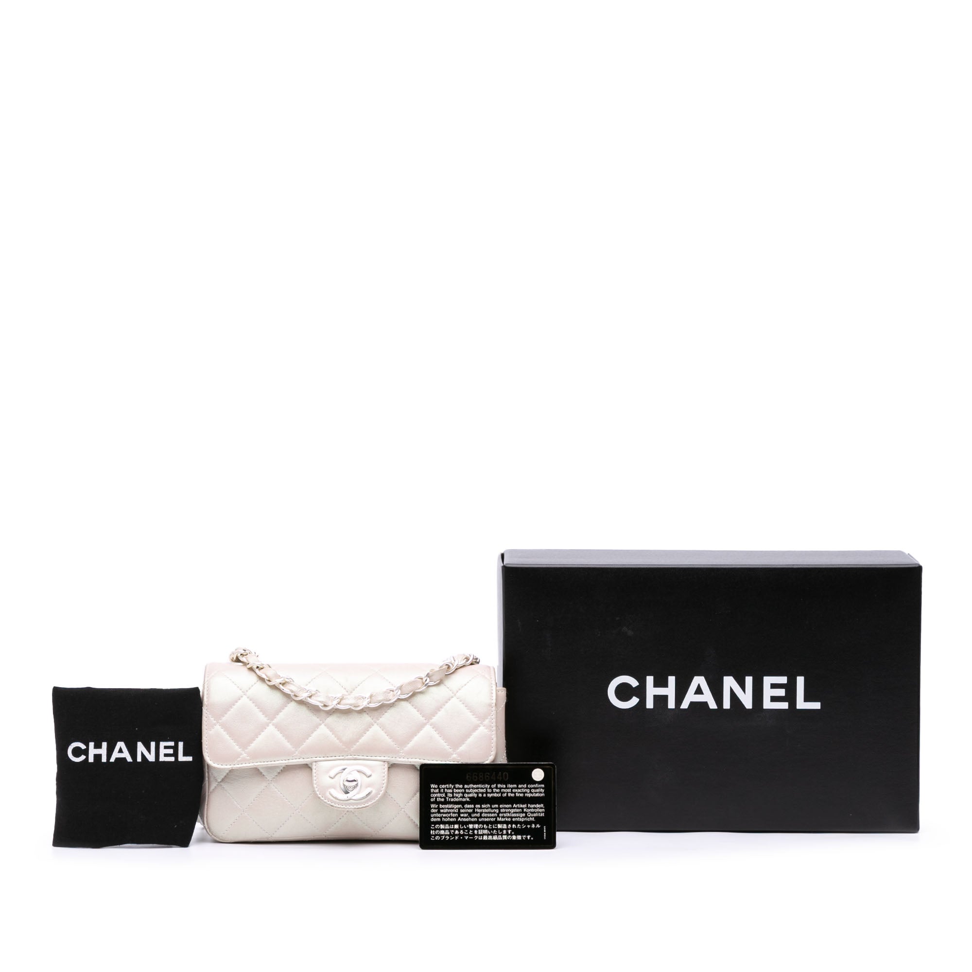 Mini Rectangular Classic Iridescent Lambskin Single Flap