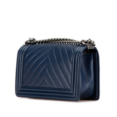 Medium Chevron Caviar Boy Flap