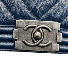 Medium Chevron Caviar Boy Flap