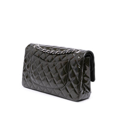 Medium Classic Striped Patent Double Flap
