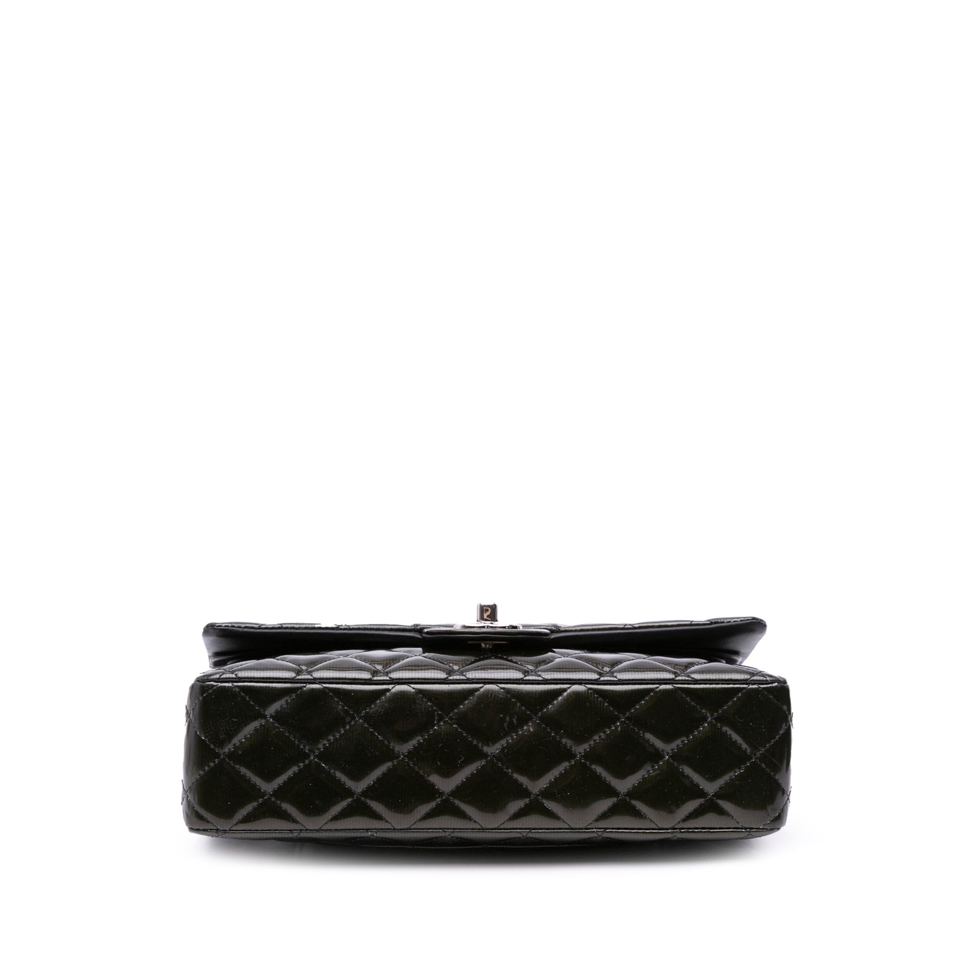 Medium Classic Striped Patent Double Flap