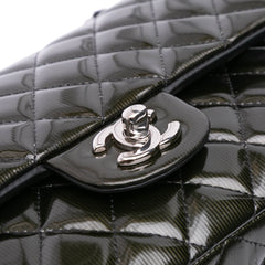 Medium Classic Striped Patent Double Flap