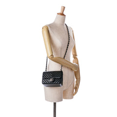 Mini Square Classic Chevron Lambskin Flap