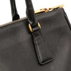 Small Saffiano Lux Galleria Double Zip Satchel