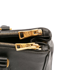 Small Saffiano Lux Galleria Double Zip Satchel