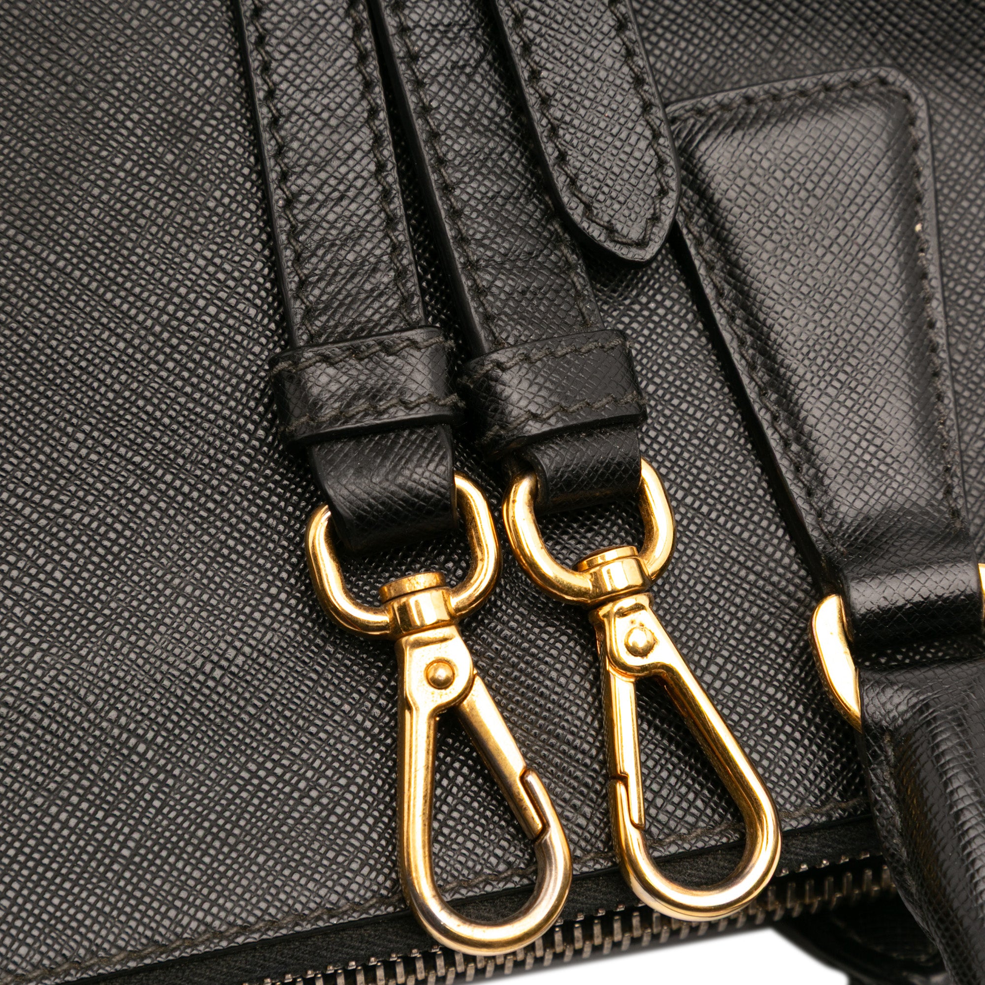 Small Saffiano Lux Galleria Double Zip Satchel