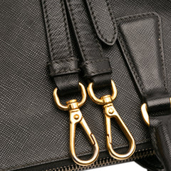 Small Saffiano Lux Galleria Double Zip Satchel
