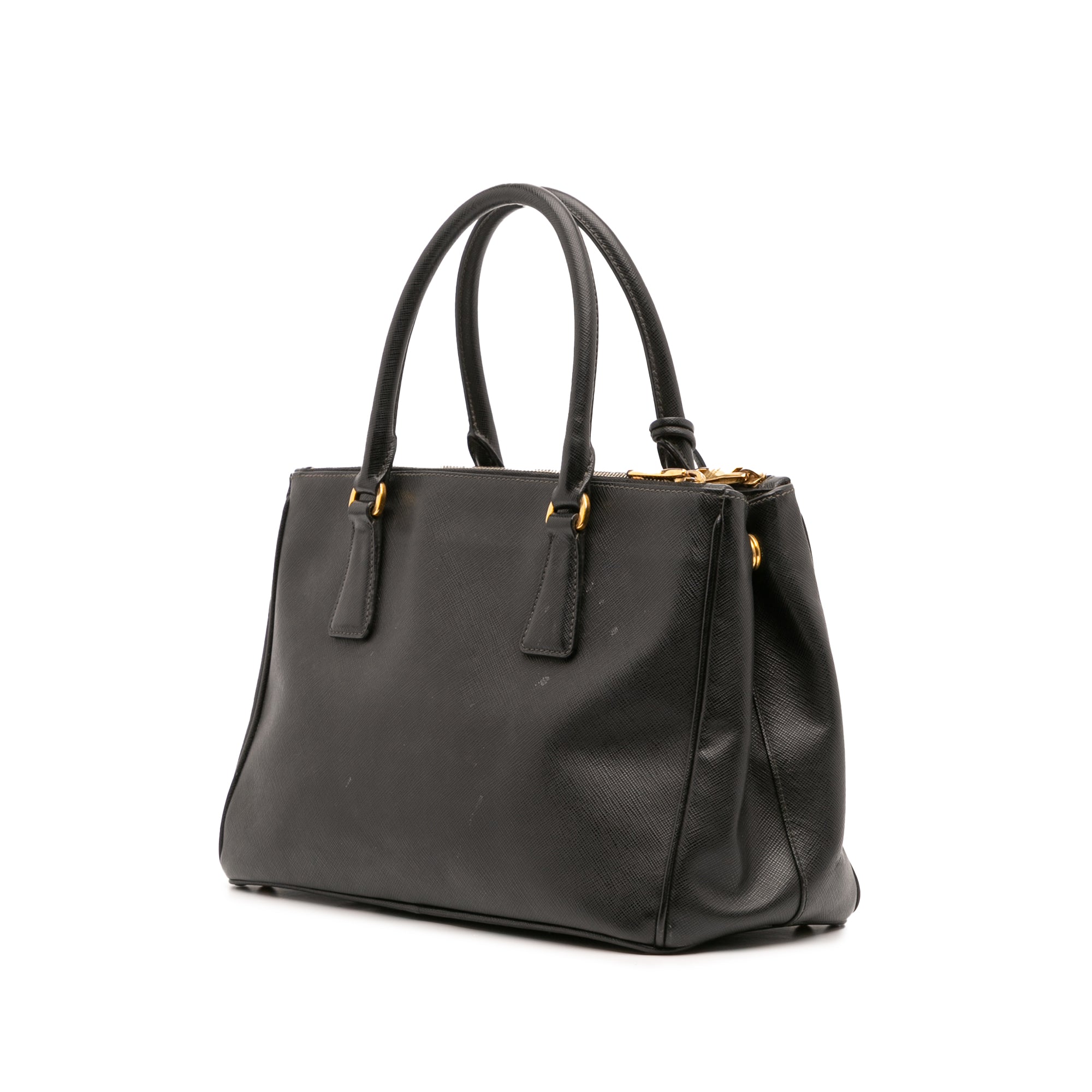 Small Saffiano Lux Galleria Double Zip Satchel