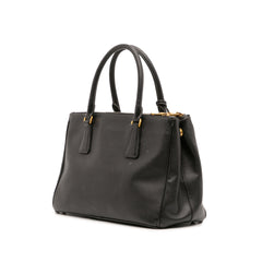 Small Saffiano Lux Galleria Double Zip Satchel