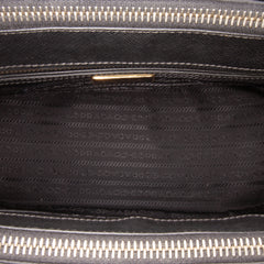 Small Saffiano Lux Galleria Double Zip Satchel