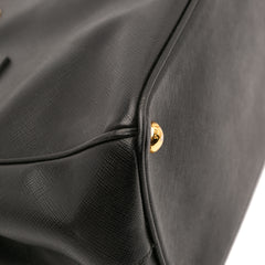 Small Saffiano Lux Galleria Double Zip Satchel
