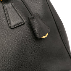 Small Saffiano Lux Galleria Double Zip Satchel