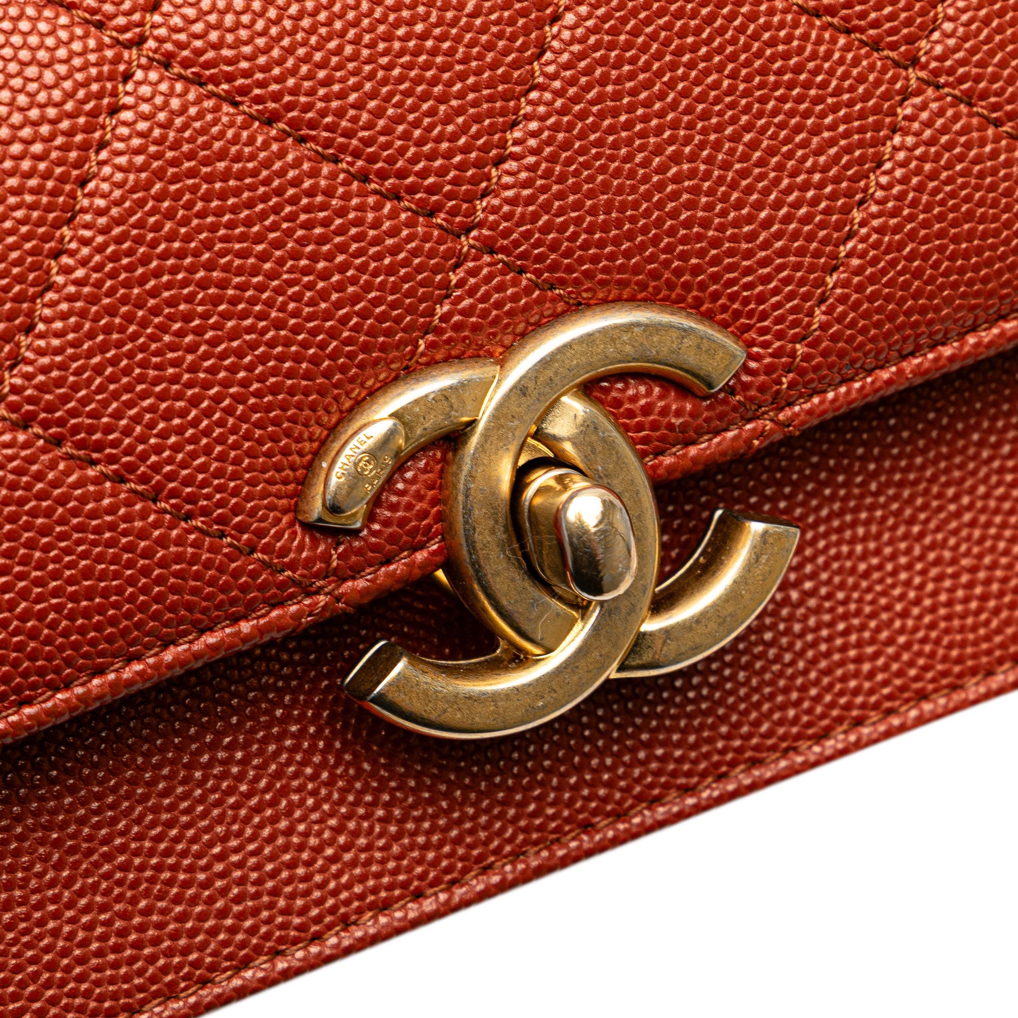 Mini CC Quilted Caviar Messenger Single Flap