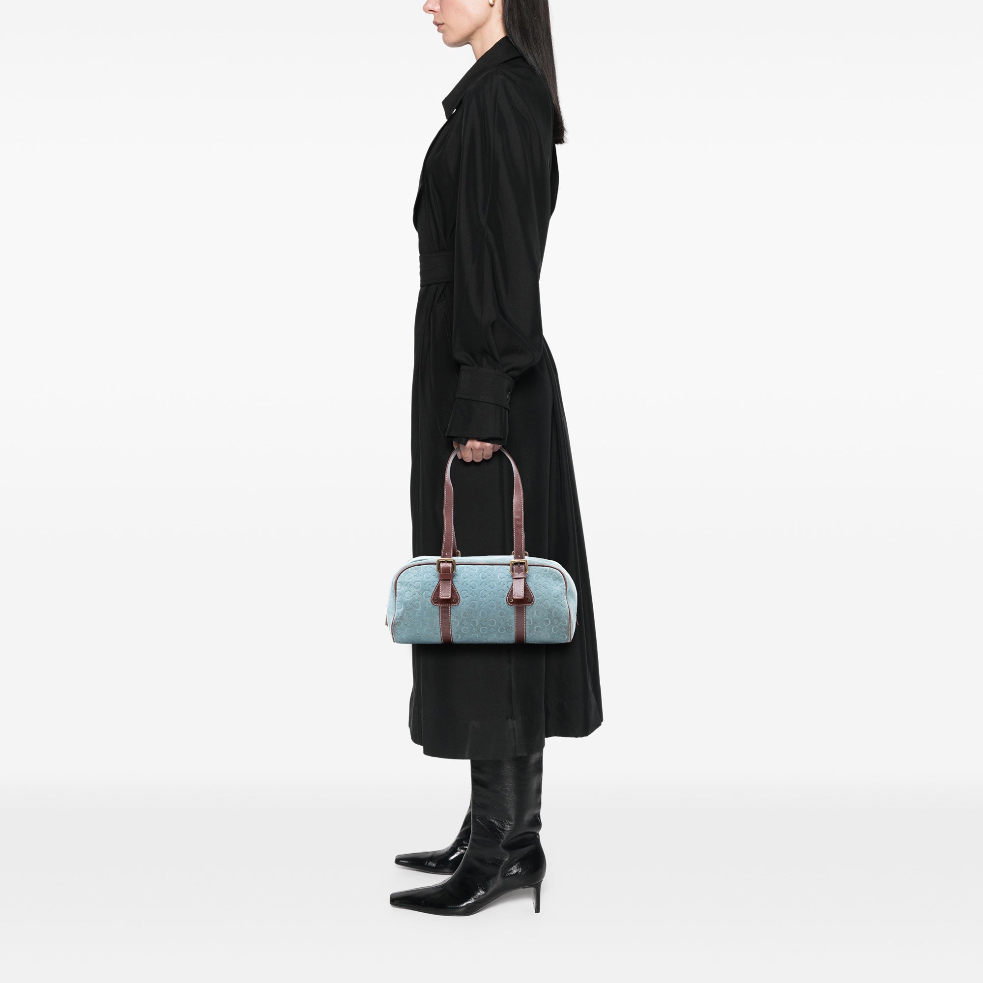 C Macadam Suede Shoulder Bag