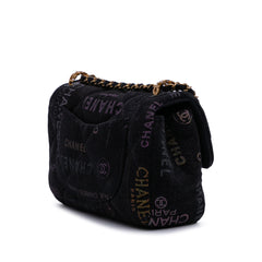 Mini Rectangular Quilted Denim Mood Flap
