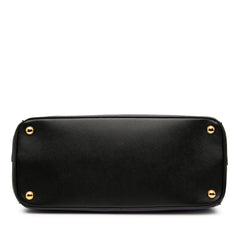 Medium Bicolor Saffiano Lux Galleria Double Zip Satchel