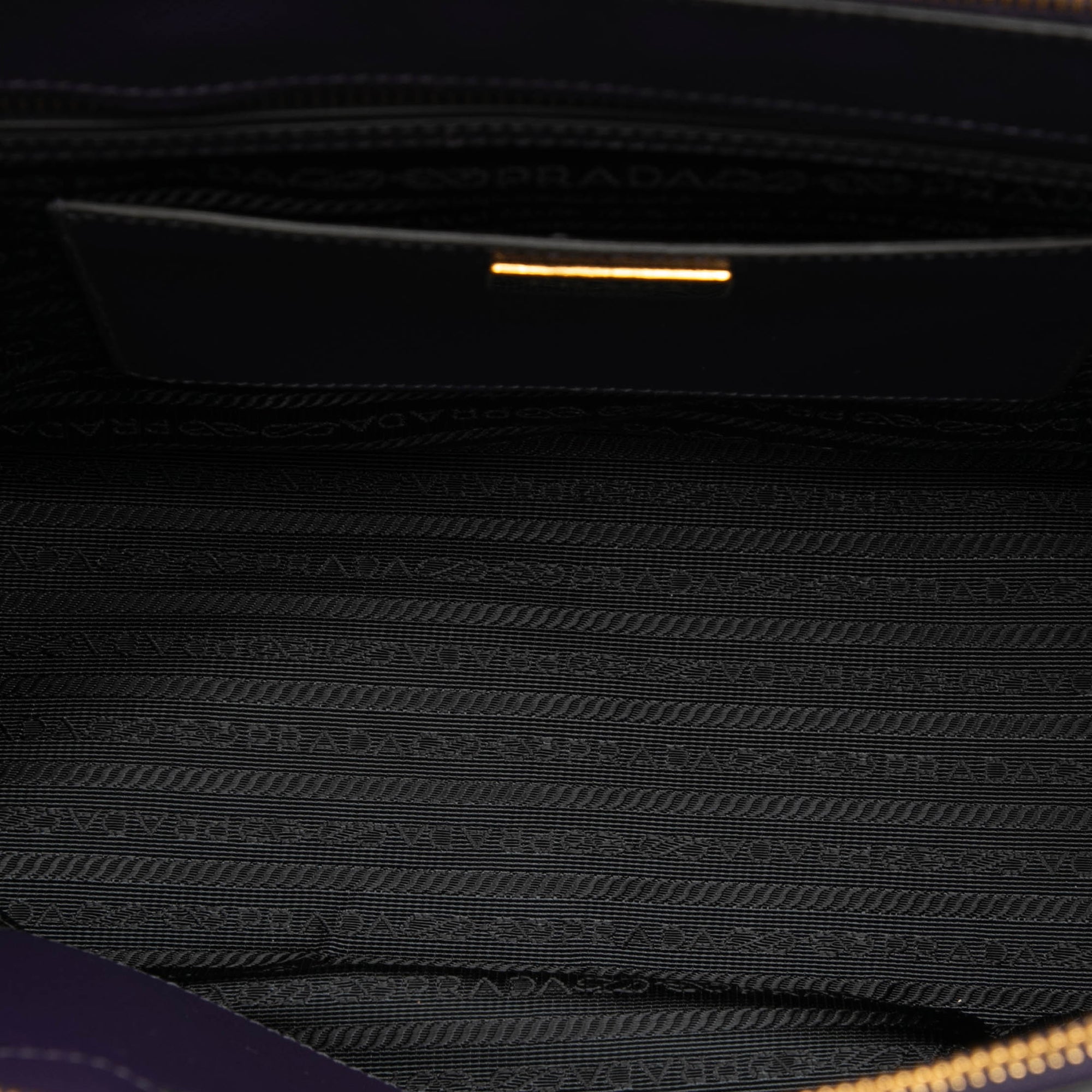 Medium Bicolor Saffiano Lux Galleria Double Zip Satchel