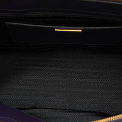 Medium Bicolor Saffiano Lux Galleria Double Zip Satchel