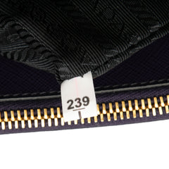 Medium Bicolor Saffiano Lux Galleria Double Zip Satchel