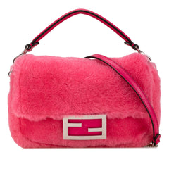 Mini Shearling Baguette Satchel