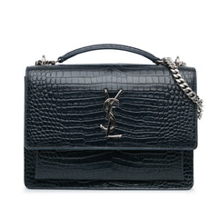 Medium Croc Embossed Monogram Sunset Bag