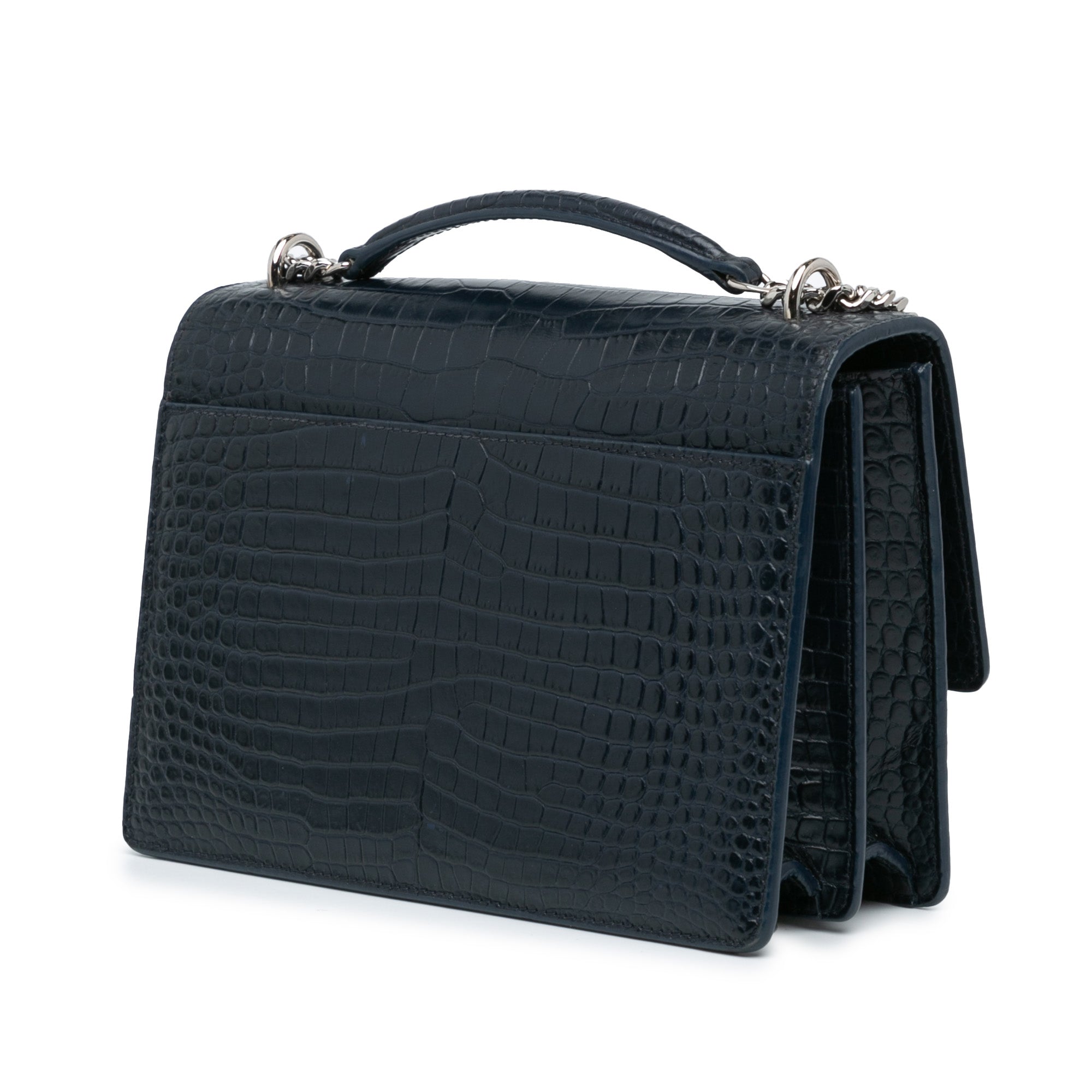 Medium Croc Embossed Monogram Sunset Bag