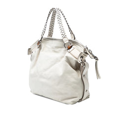 Large Leather Bamboo Bar Tote