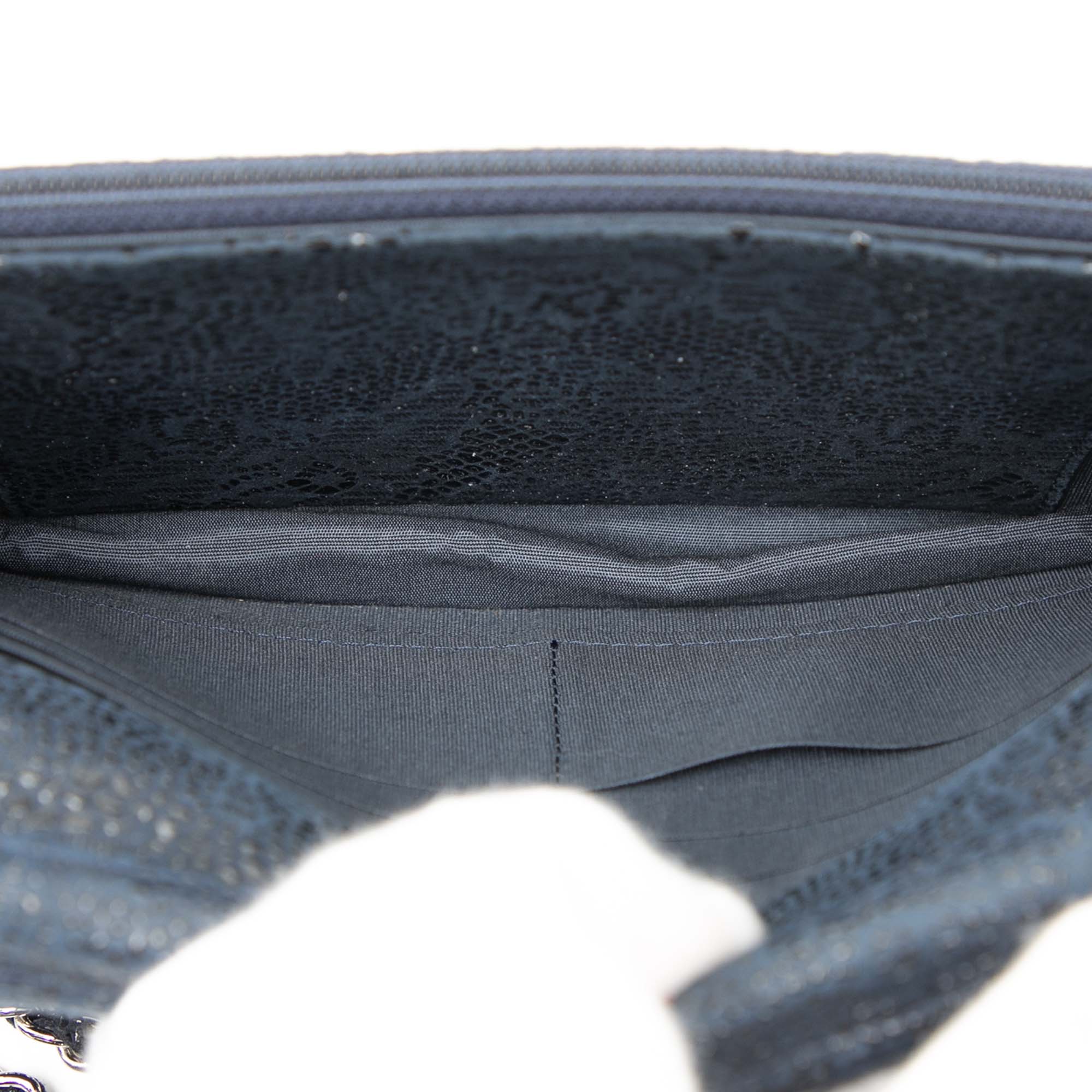 CC Lace Overlay Goatskin Wallet On Chain