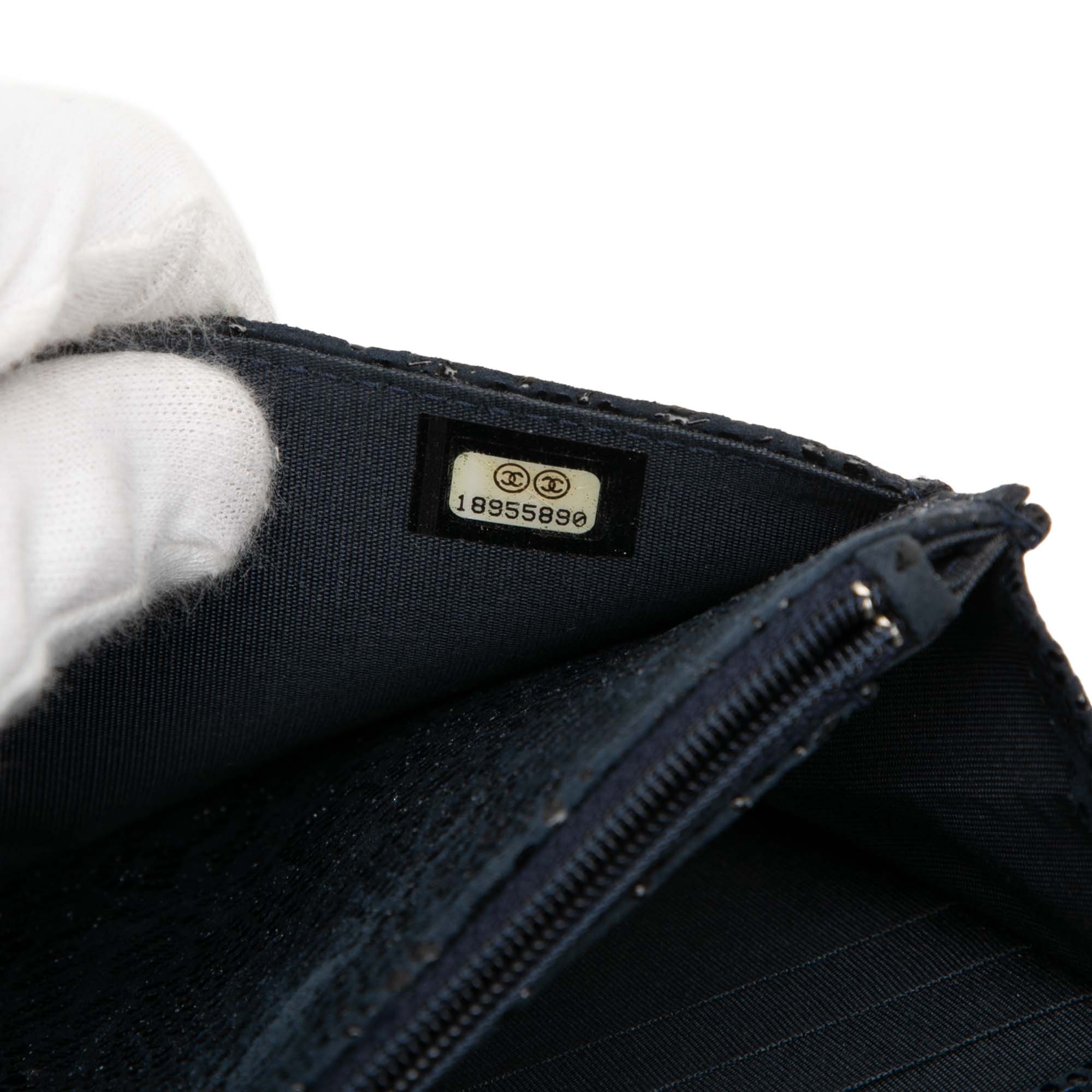 CC Lace Overlay Goatskin Wallet On Chain