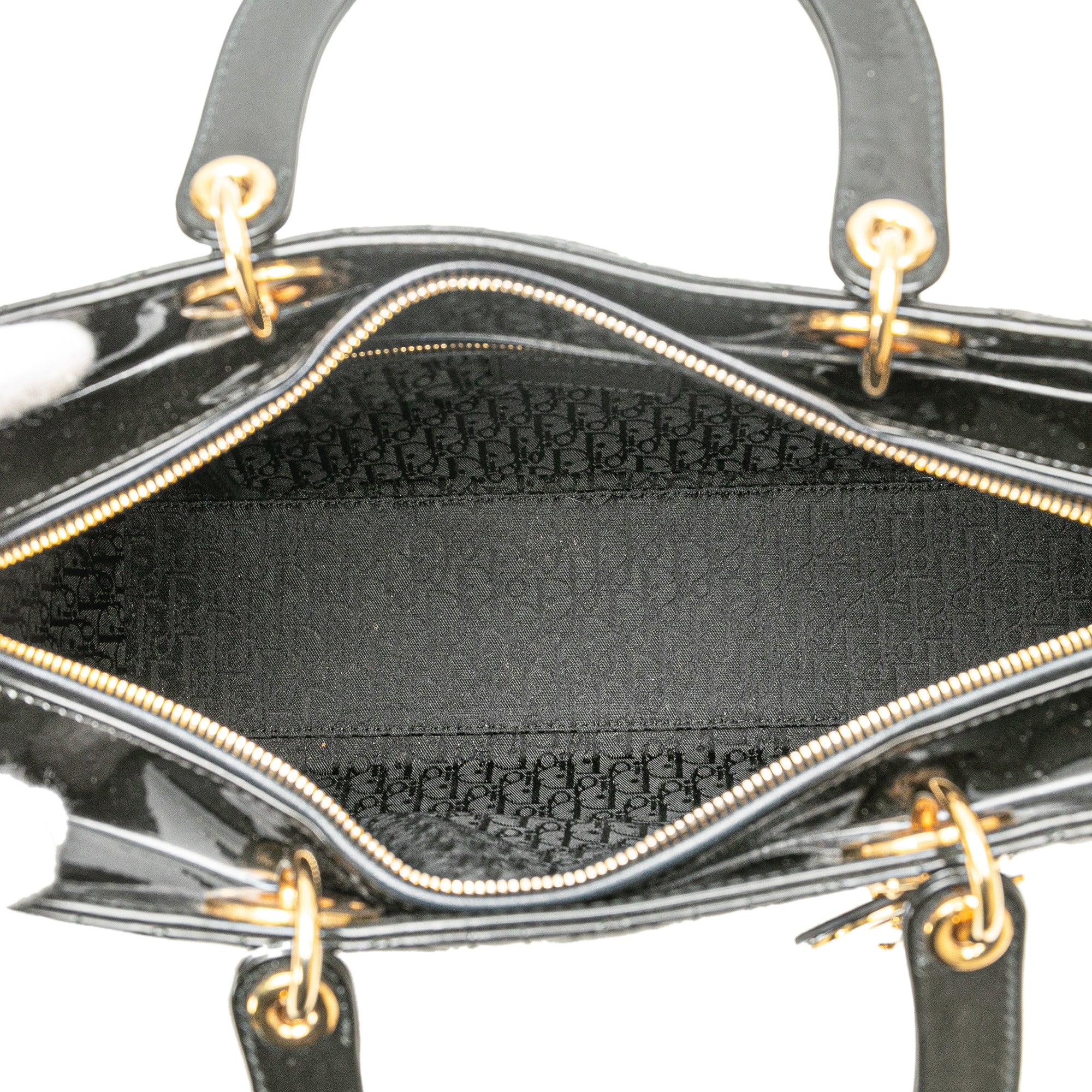 Large Patent Cannage Lady Dior