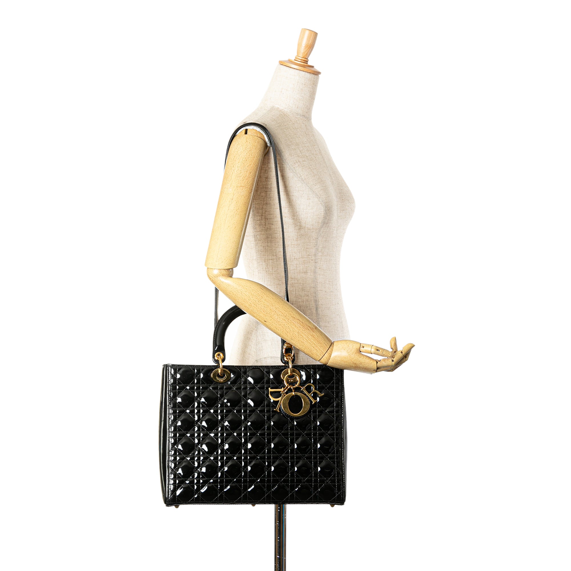 Large Patent Cannage Lady Dior