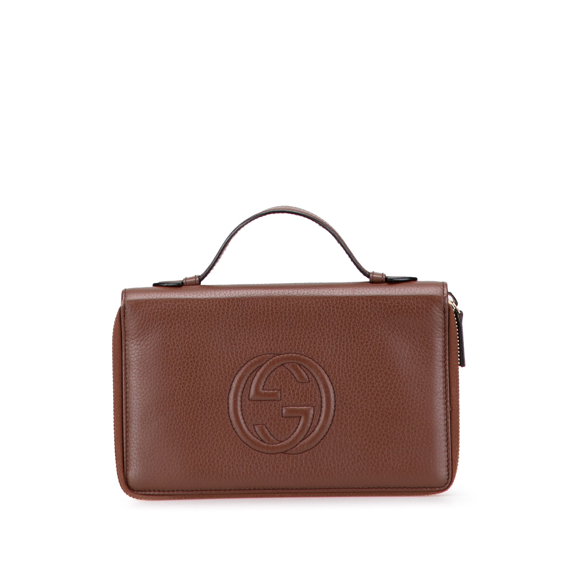 Pebbled Calfskin Soho Travel Document Case