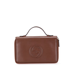 Pebbled Calfskin Soho Travel Document Case