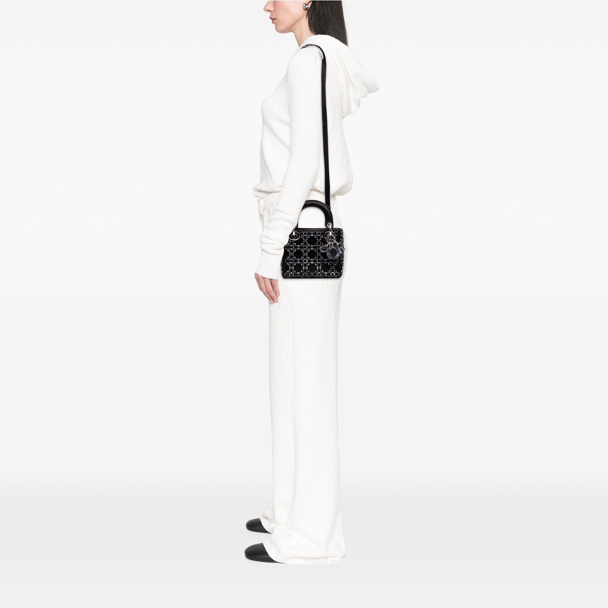 Mini Satin Cannage Strass Crystal Embellished Lady Dior