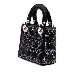 Mini Satin Cannage Strass Crystal Embellished Lady Dior