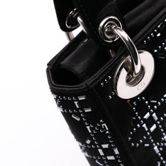 Mini Satin Cannage Strass Crystal Embellished Lady Dior