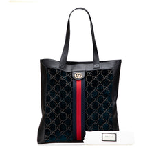 Large GG Velvet Web Ophidia Tote