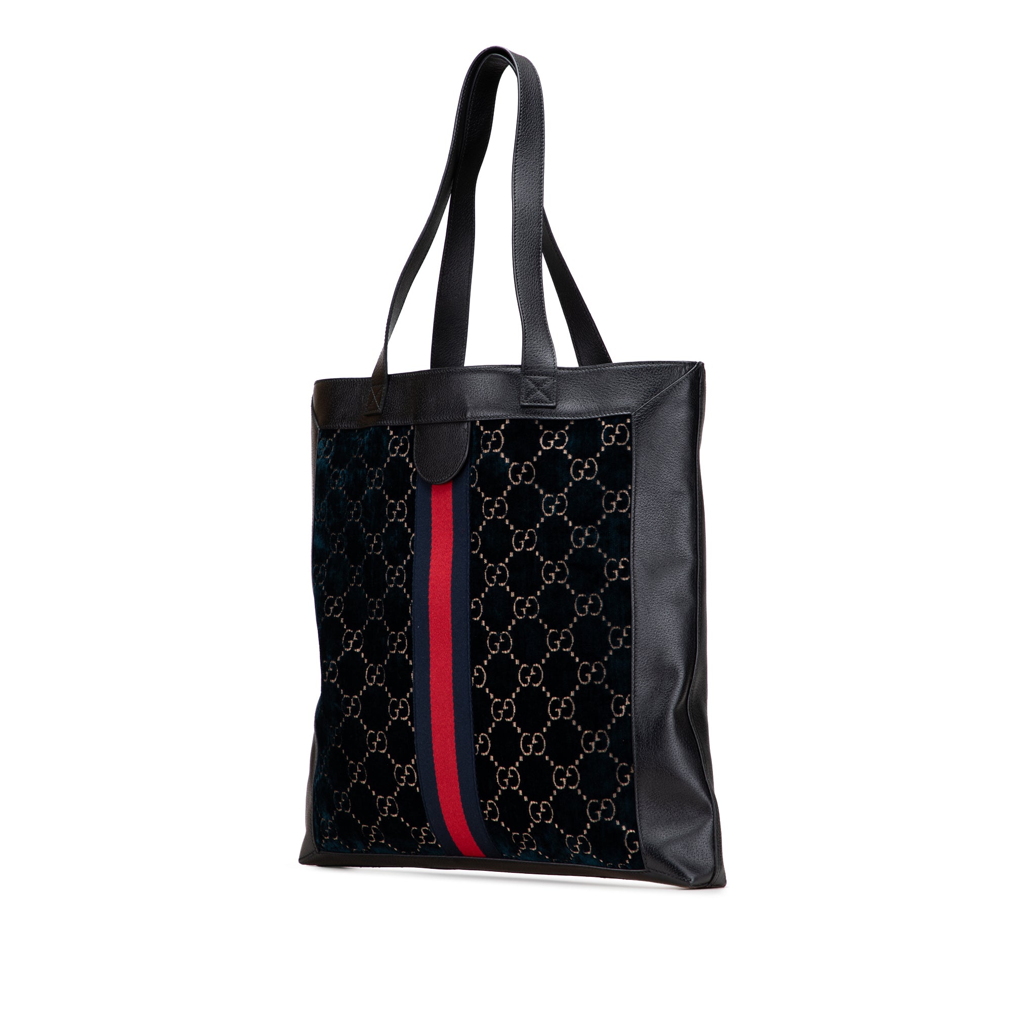Large GG Velvet Web Ophidia Tote