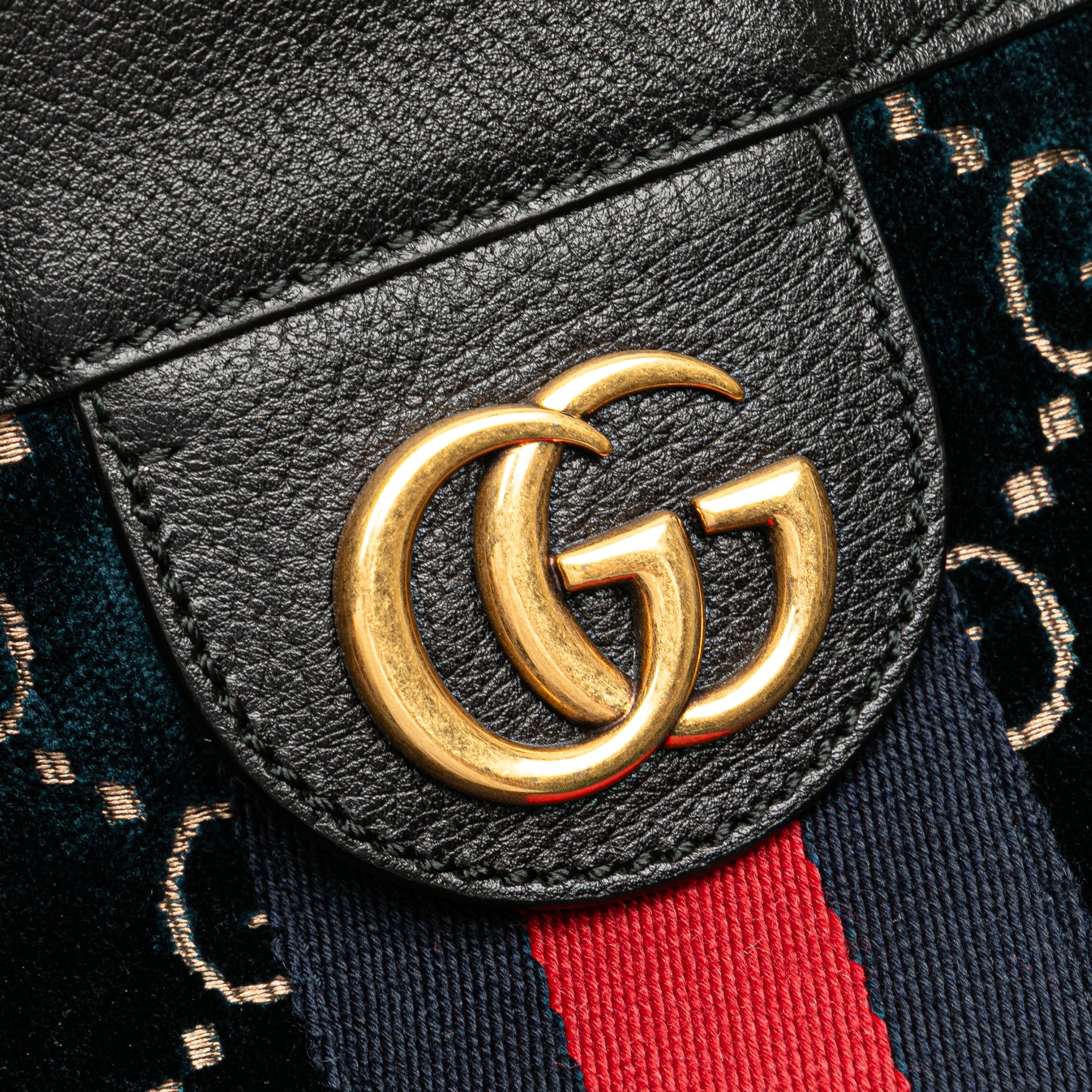 Large GG Velvet Web Ophidia Tote