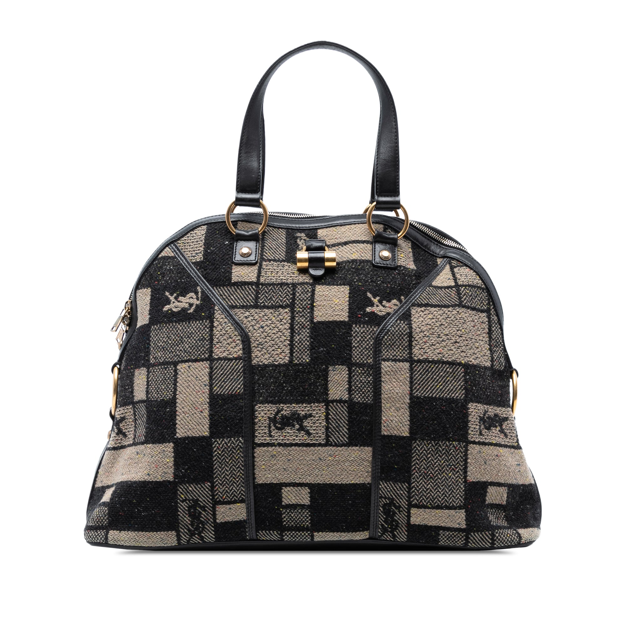Oversized Wool Patchwork Muse Handbag