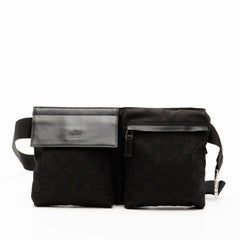 GG Canvas Double Pocket Belt Bag