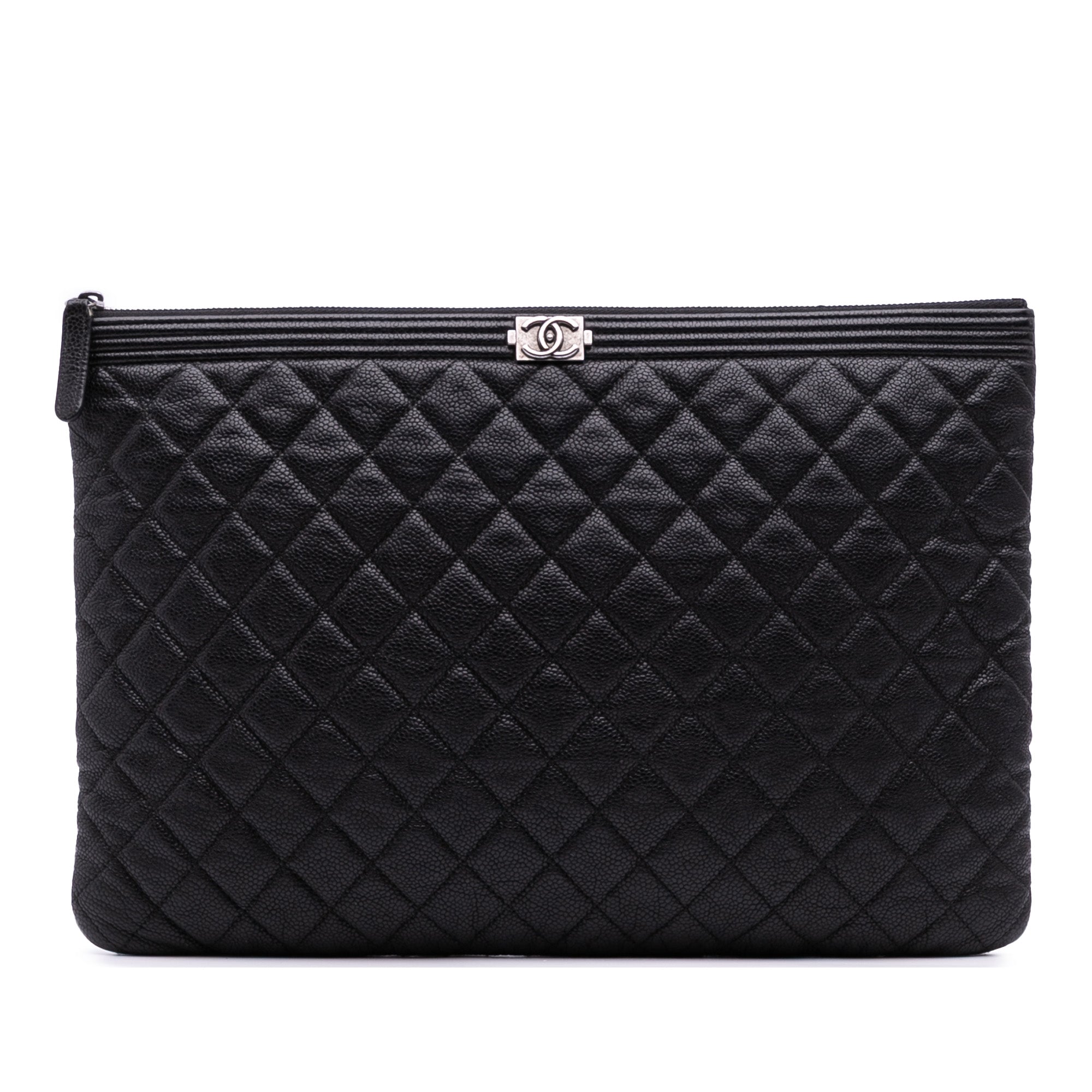 Large Quilted Caviar Boy O Case Clutch