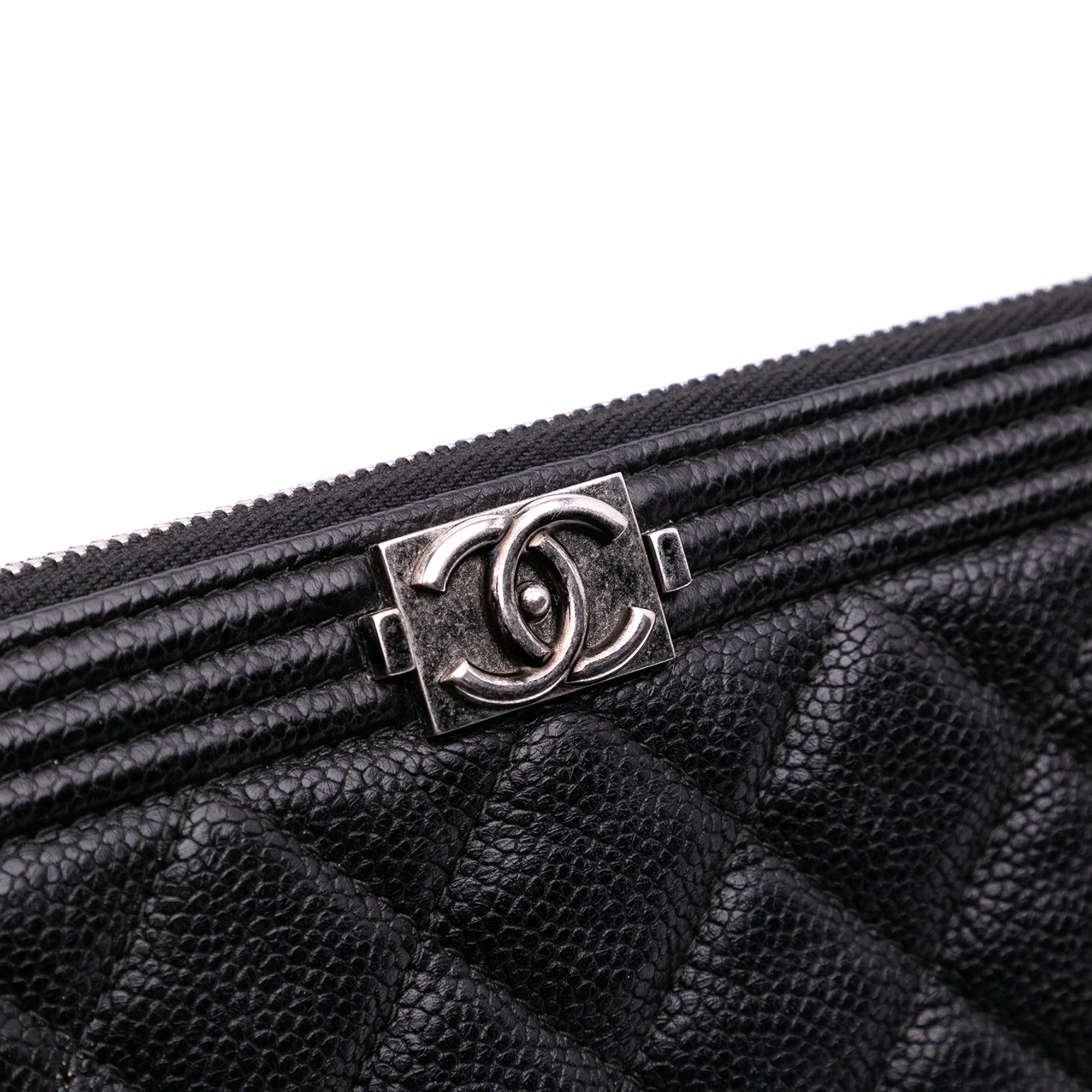 Large Quilted Caviar Boy O Case Clutch